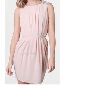 Blush Pink Cocktail Dress-Beaded Detail